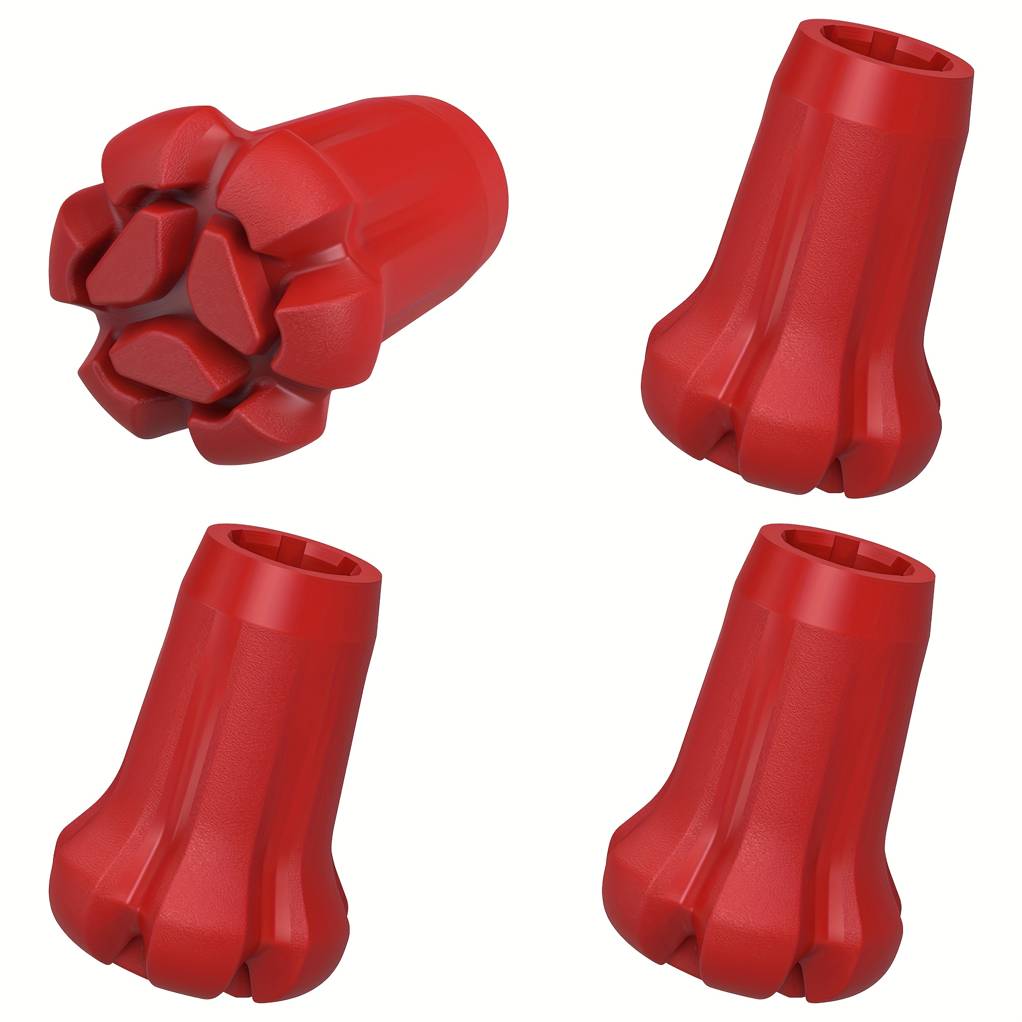 TEMU 2/4pcs Hiking Pole Tips, 4pcs, Rubber, Resistant, For Trekking Poles, Walking Sticks, Hiking Canes