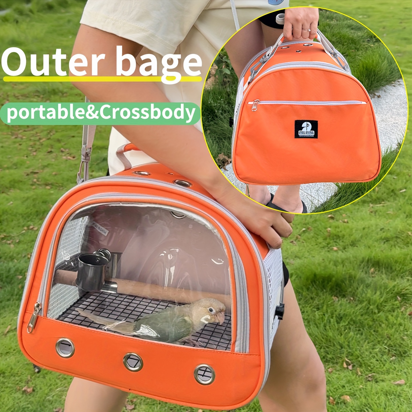 Accessori Uccelli Zaino Trasporto Per Uccelli - Gabbia Portatile Con Finestra Per Pappagallini E Calopsite Trasportino Uccelli Finestra - 13