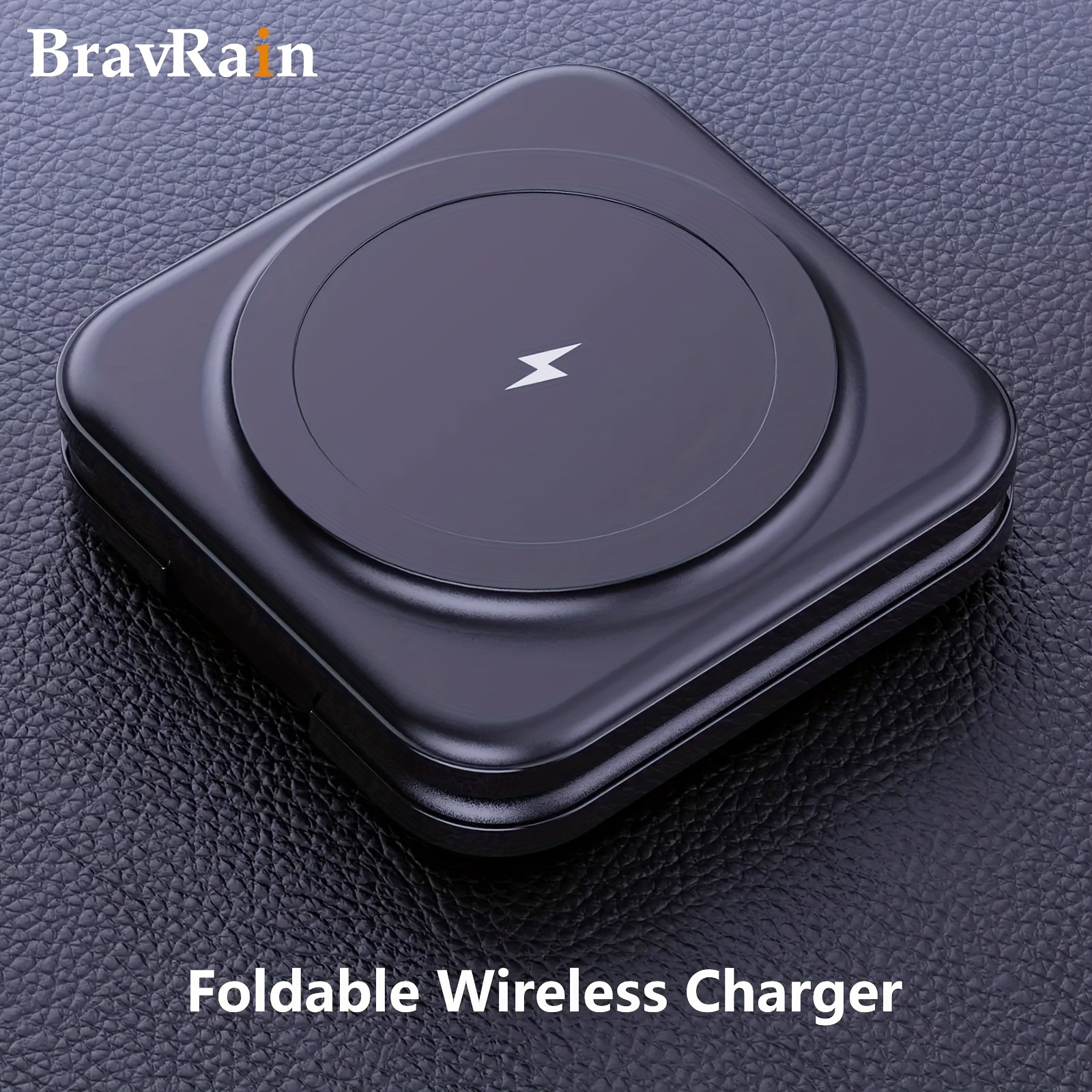 

2-in-1 Fast Wireless Charging Station, 15w Qi Magnetic Foldable Charger Stand With Type-c Cable For Iphone 15/14/13/12 Series, For Iwatch 2/3/4/5/6/7/8/se/ultra, For Airpods 2/3/pro 2/pro 3