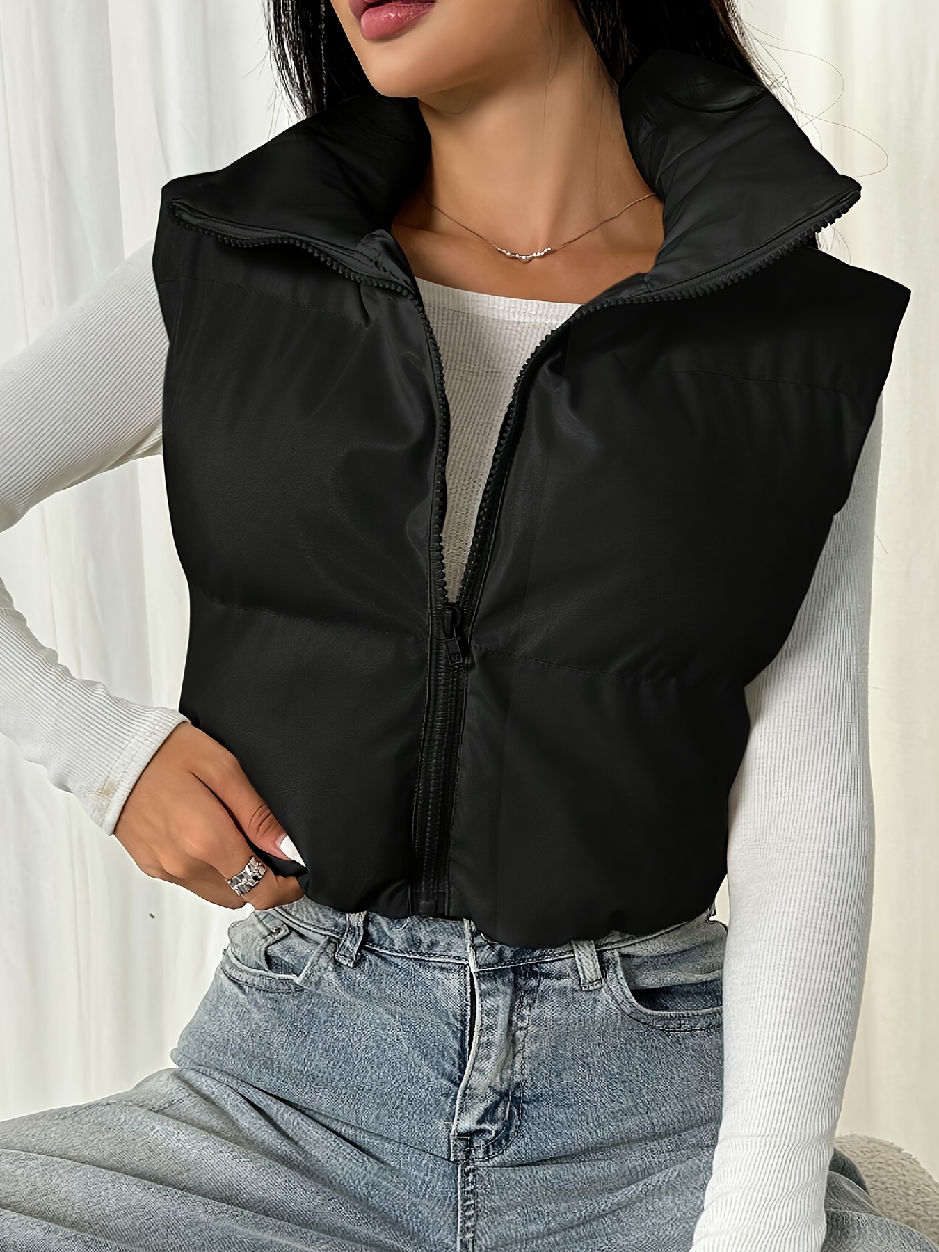 ジャケット・アウター gap y2k fur down vest Vintage 90s GAP Down Puffer Vest Sleeveless Jacket Women's S