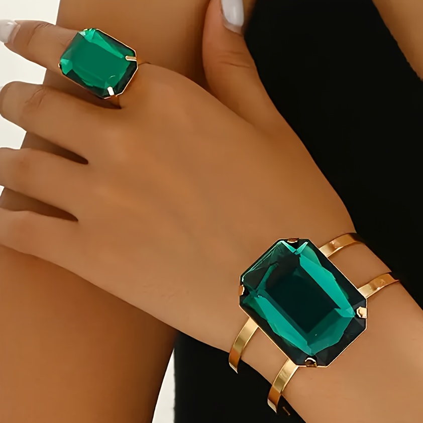TEMU Parure polyvalente de bracelet et de bague tendance pour femme