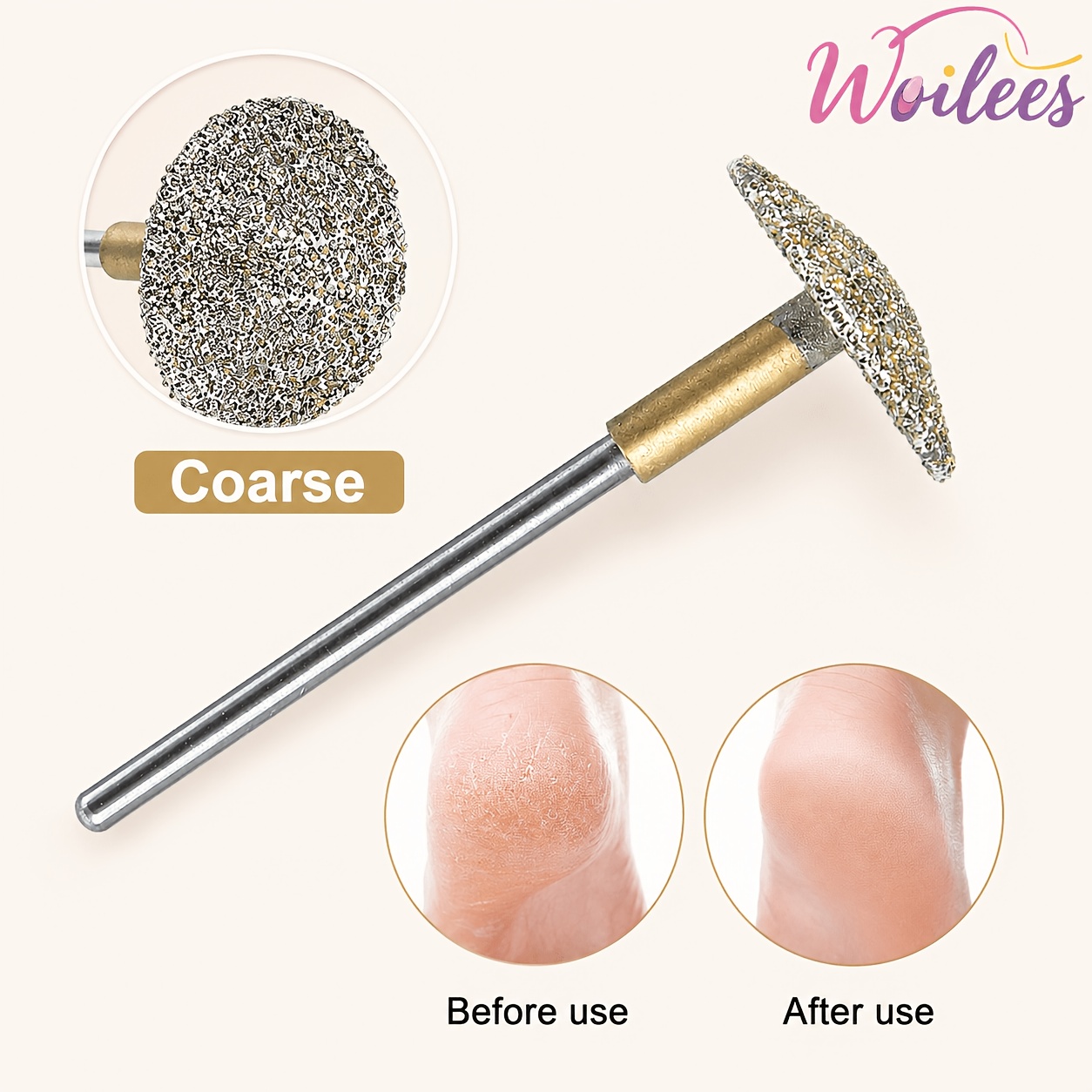 Woiless Pedicure Drill Bit, Carbide Foot Nail Drill Bit, Stainless Steel Professional Pedicure Grinding And Polishing Drill Bit, Suitable For And Diy