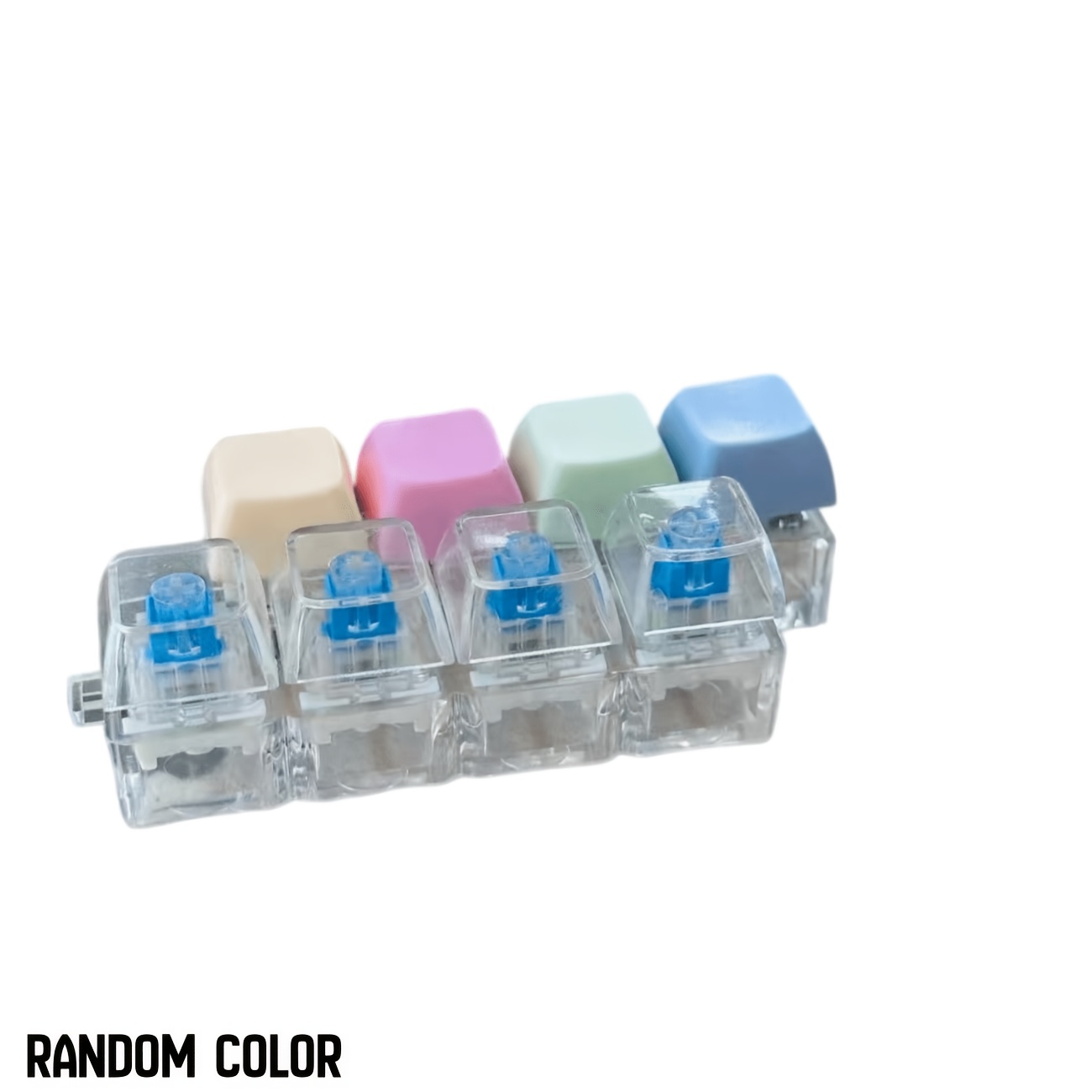 TEMU 1pc Random Color Mechanical Keyboard Switch Stress Relief Toy Easy Dimple Fidget Finger Pressing Transparent Shell Portable Metal Keychain