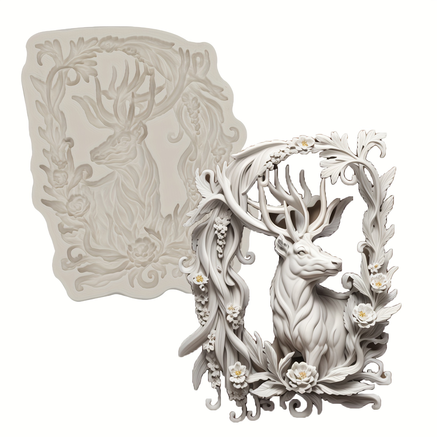 Christmas Reindeer Photo Frame Mold, 3d Silicone Mold, Mold, Used For Decoration Tools, Tools, Additions