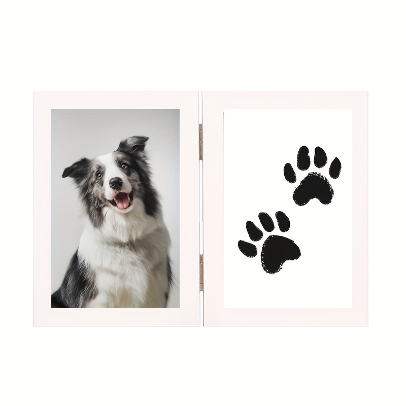 Image of Double Sided Display Frame Folding Picture Frame Wooden Hinged Photo Frame 4x6 Vertical Stand Frames For Home Decor, Memories Keepsake, Pet Souvenir