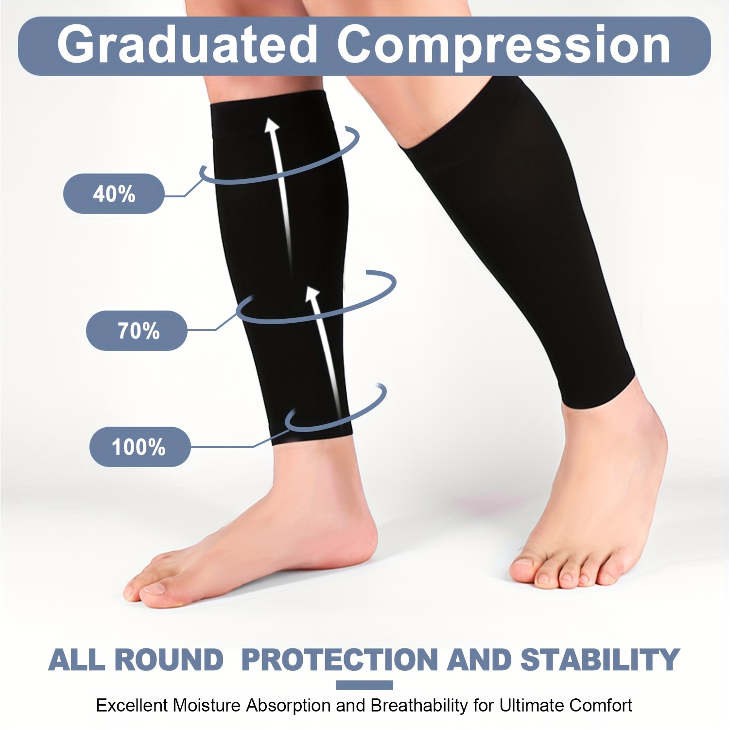 3 Pairs Men's Premium Compression Athletic Socks