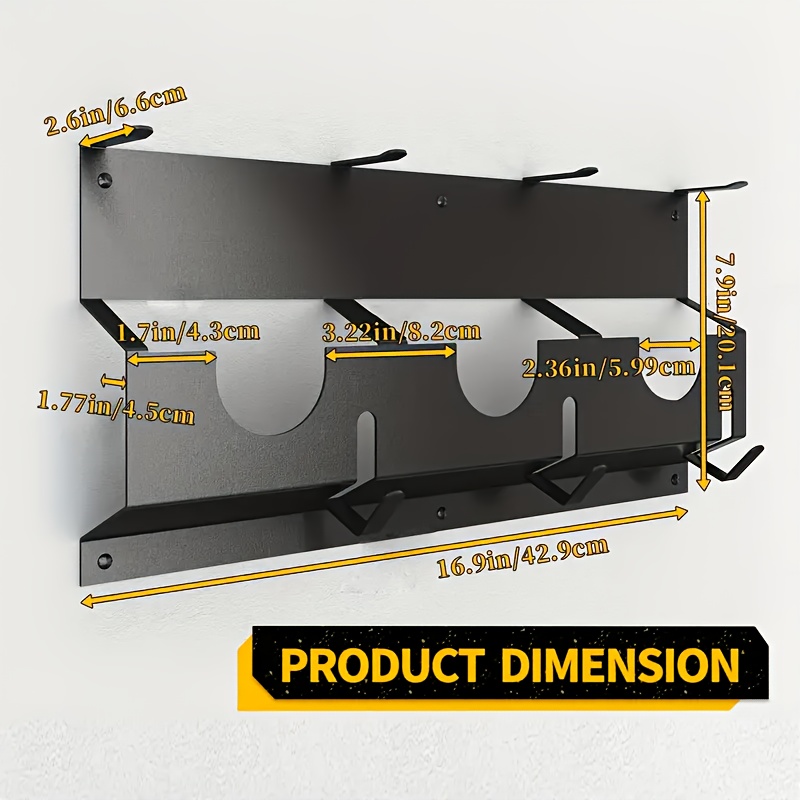 Heavy-duty Metal Wall-mounted Tool Storage Rack For Angle Grinders, Cutting & Polishing Machines - Multifunctional Garage & Studio Organizer - Ideal Diy & Mechanic Gift
