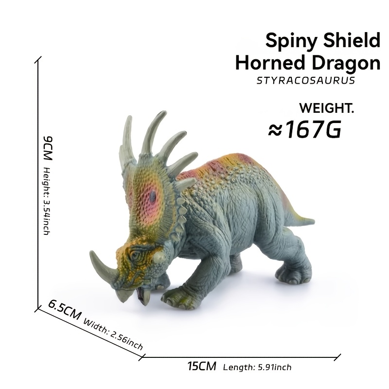 1pc Of Dinosaur Model Solid Animal Simulation Hand-made Triceratops Pentaceratops Toy Boy Ornaments Collection Gift