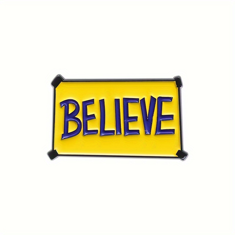 

1pc Believe Words Pattern Alloy Enamel Brooch