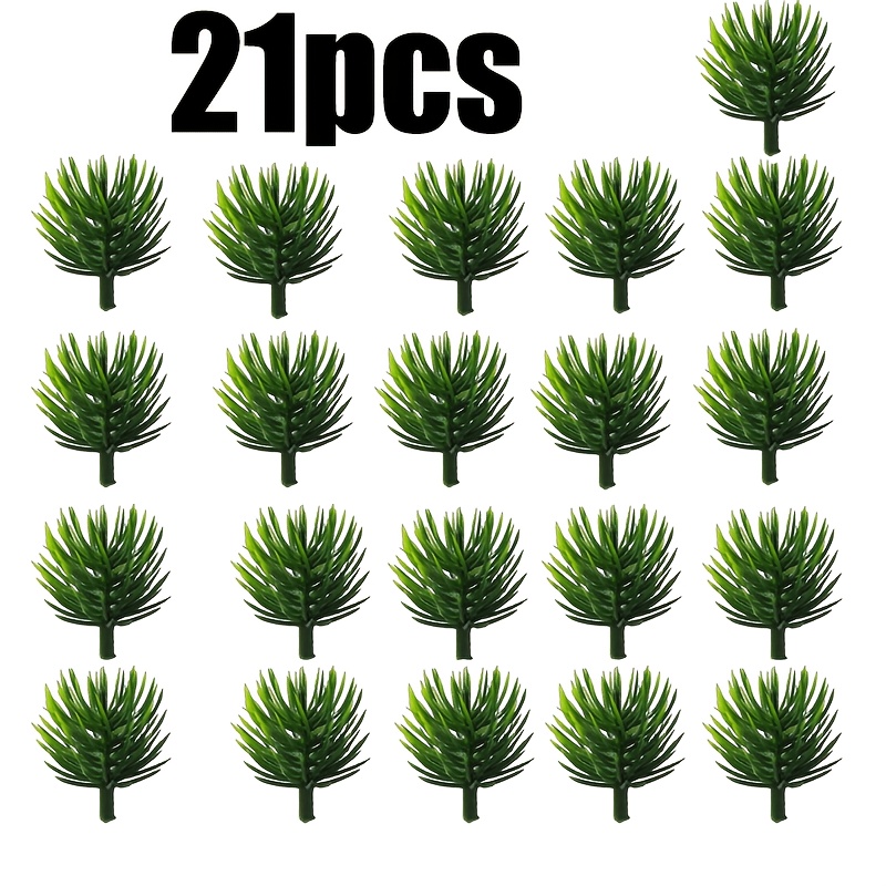 TEMU 21 pièces d'aiguilles de pin miniatures artificielles, accessoires pour couronnes de Noël DIY et décorations de table , , entretien, décoration