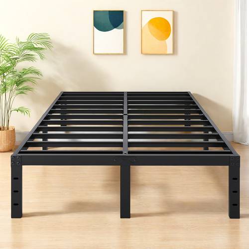 heavy duty metal platform bed fame with under bed storage spring needed easy assembly non slip 12 inch 14 inch 16 inch 18 inch