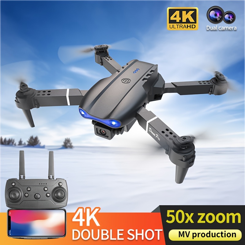 

4k Dual Camera Drone - Foldable, App-controlled, Fpv Live Video Rc Quadcopter With 4k Camera, Long Flight Time, Batteries For Adults And Kids. Gift Outdoor Fun