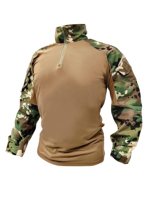 g2 camouflage top outdoor sports shirt 1 4 zip training t shirt