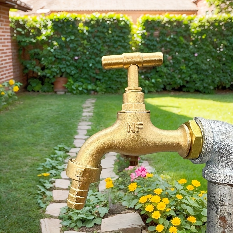 Image of High-quality G1/2" 20mm/0.79 Inches Threaded, Thick-alloy Outdoor Garden Faucet, Outdoor Faucet. Is Painted In Golden For A More Attractive . Suitable For: Outdoor Gardens/agricultural Irrigation.