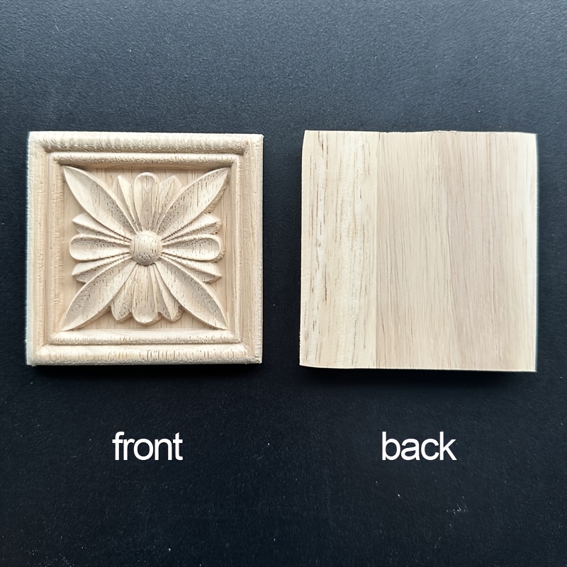 2pcs rubberwood carved square wall art decor classic   high quality recycled wood door installation no electricity needed multiple sizes for home bar or gift wood decor home decor   intricate carving