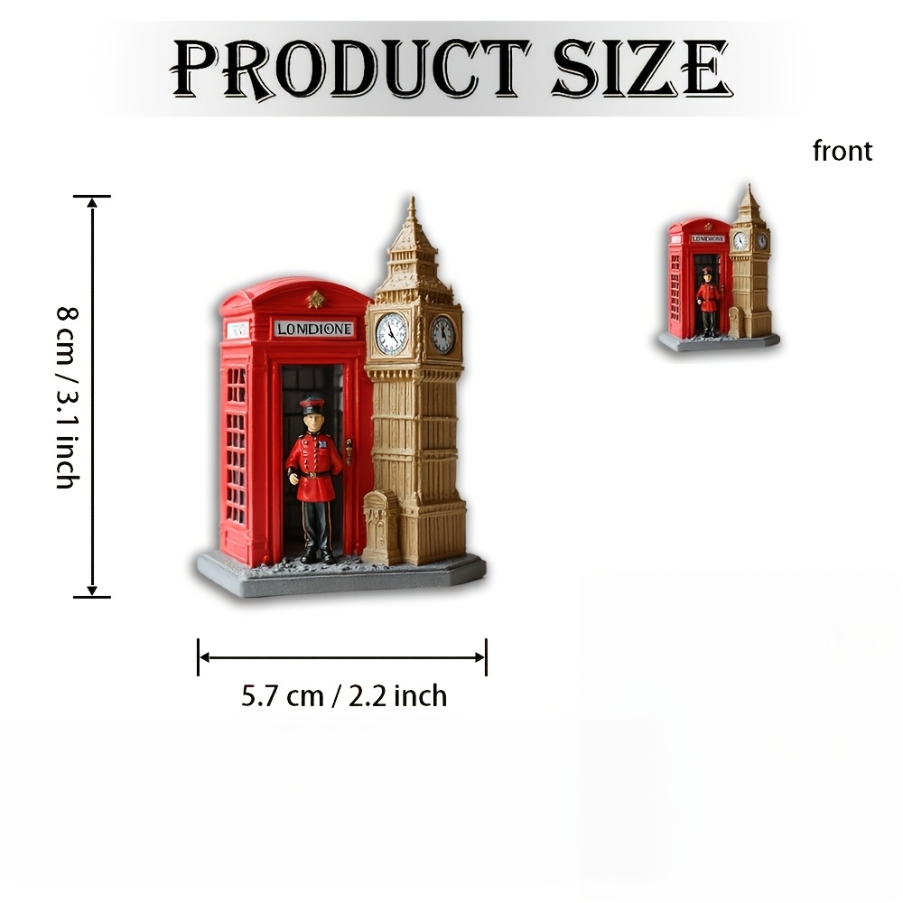 TEMU 1 London Uk Magnet Replica, Red Telephone Booth And , Acrylic And Rubber Material, Strong Desktop Decoration, Suitable For Refrigerators, Gift