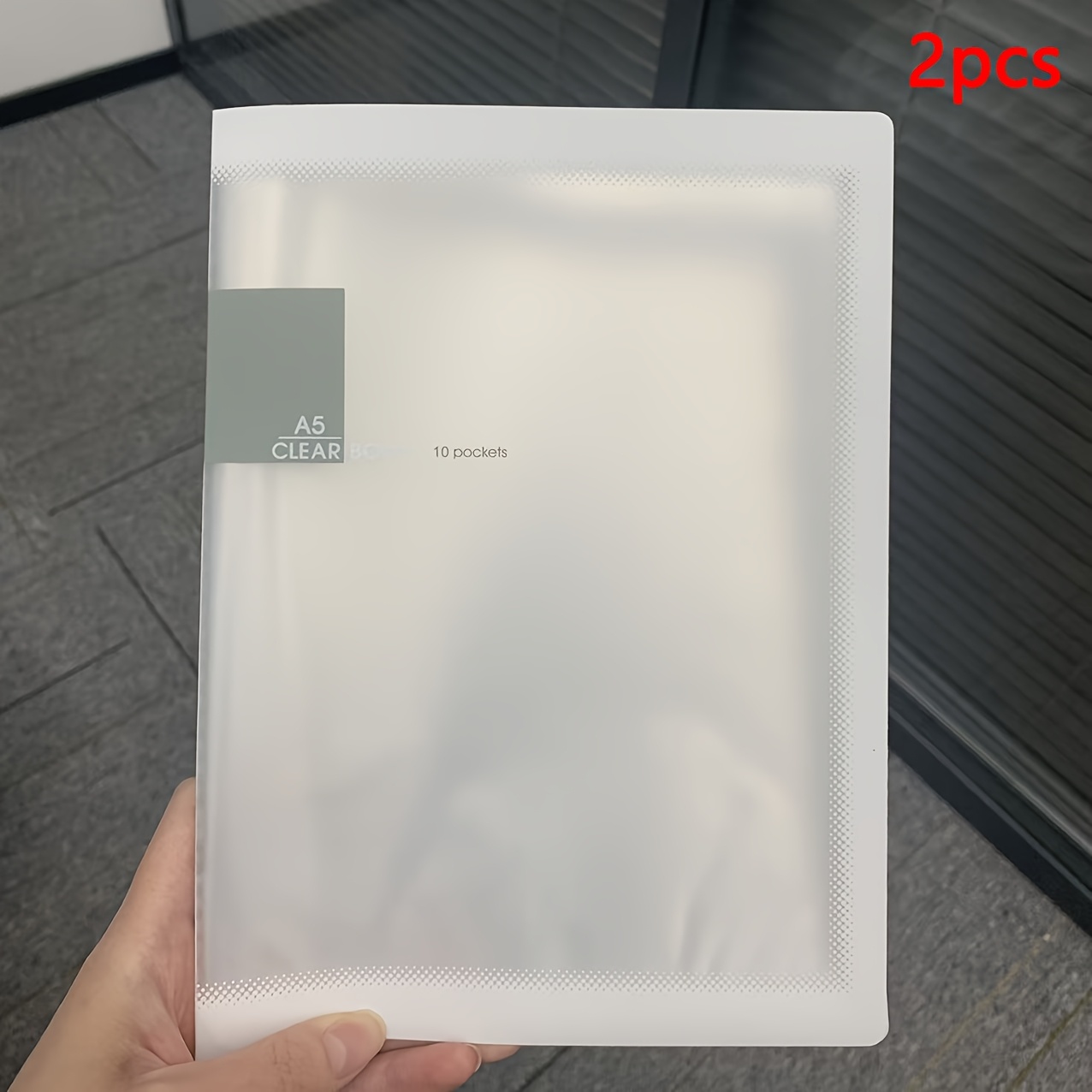 E-shop 2 Stück A5 Durchscheinendes, verdicktes, mehrschichtiges Album für Innenseiteninformationen - Robustes PVC-Fotoalbum mit elastischem Verschluss,