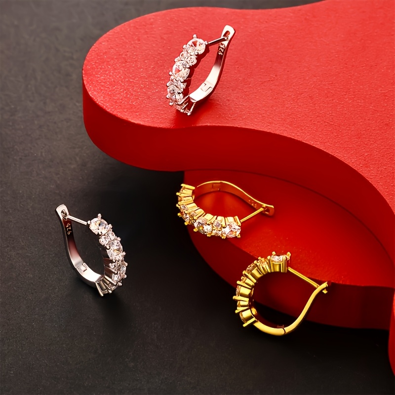 925 Silver Women'S Moissanite Earrings, High-End Luxurious Jewelry, Elegant And Sexy, Trendy Fashion, Perfect for Christmas, Valentine'S Day, Holiday Gifts, And Birthday Presents, Comes with Exquisite Gift Packaging.