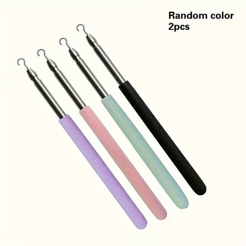 2pcs multi color stylish stainless steel quick wear jewelry bracelet wrist fixing accessory and disassemble labor saving tool little assistant stick