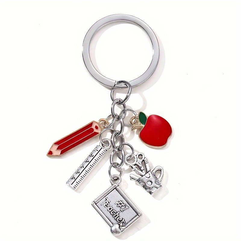 1 Teacher's Day Gift Fashionable Pencil Color Palette Ruler Pen Holder Keychain Thanksgiving Souvenir Keychain