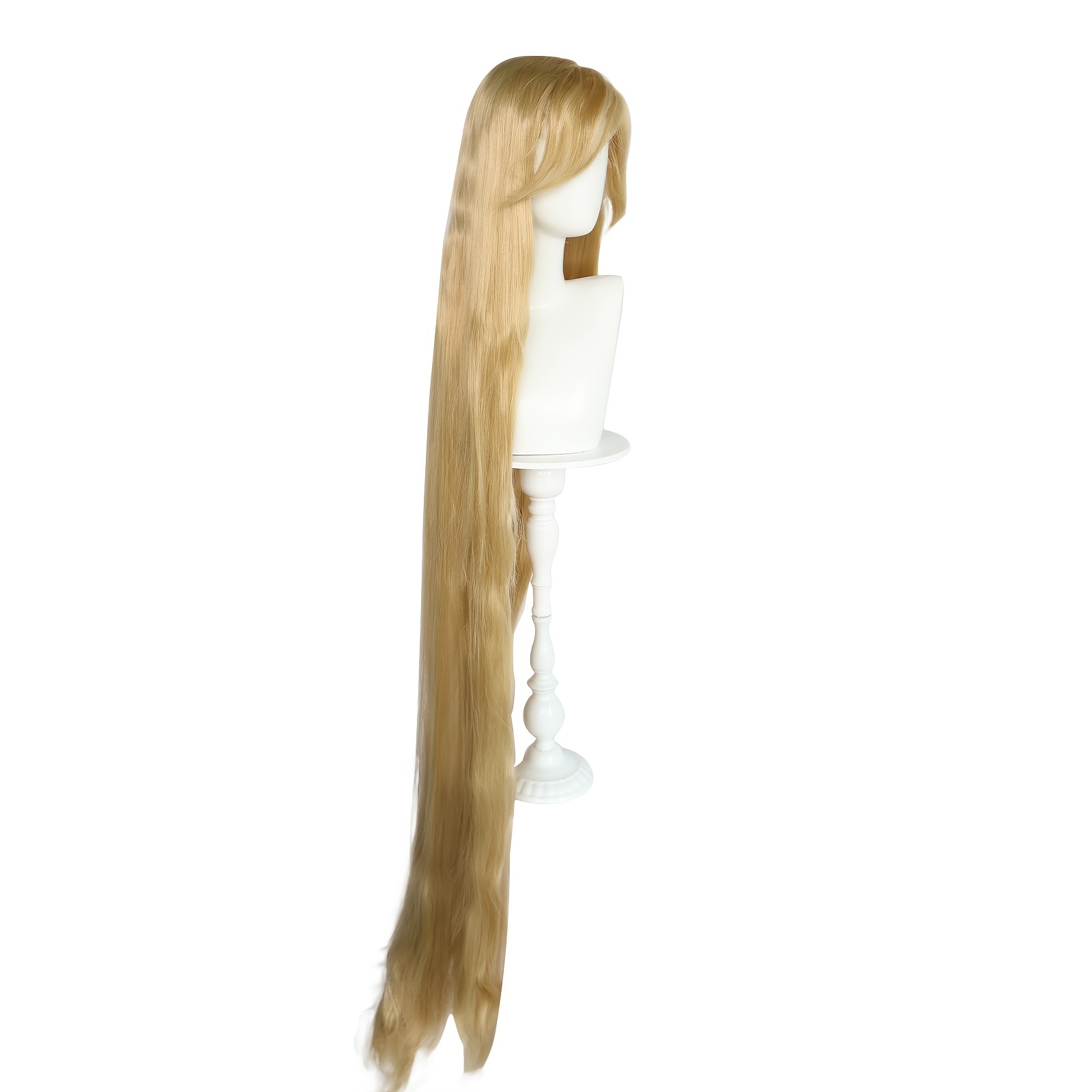 

62" Straight Blonde Wig With Bangs - Extra Long Synthetic Hair For Women, Ideal For Cosplay, & , Lightweight & , Outfit Accessory|elegant Hairpiece|lightweight Wig, Wig Accessories,