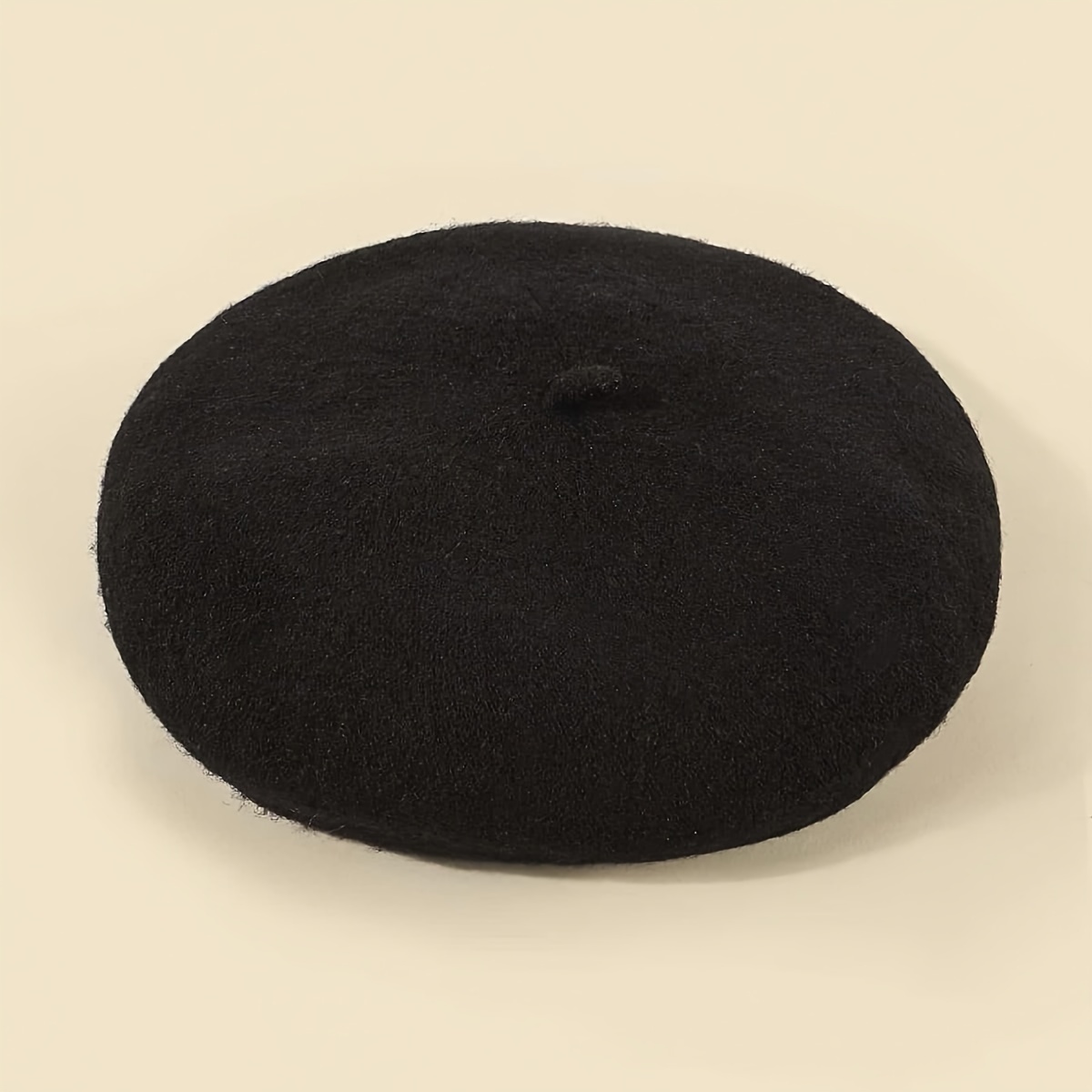 Image of Adult Solid Color Beret Warm Breathable Fashion Versatile Suitable For Autumn Winter Outdoor Travel Warm Wear