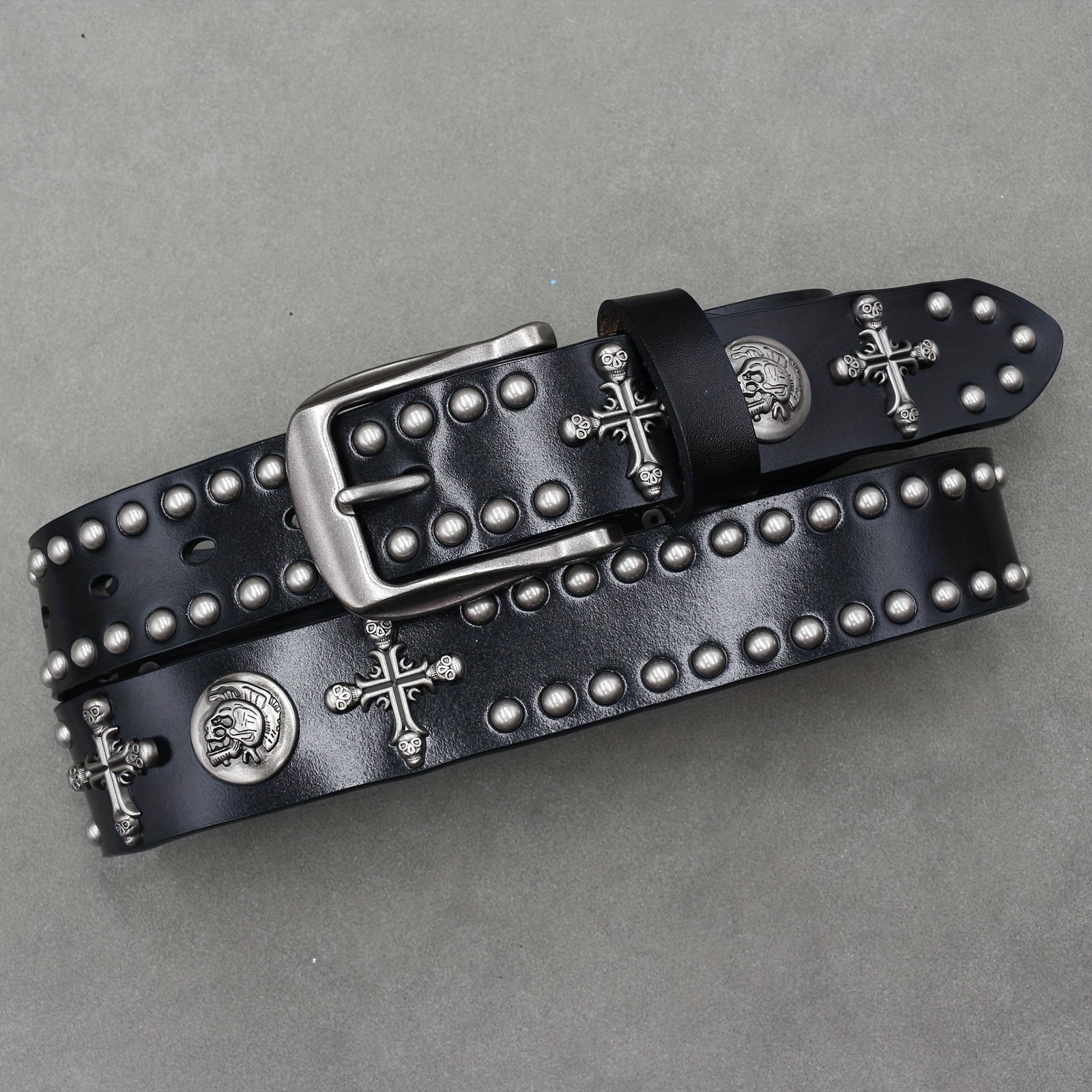 1pc metal studs punk inspired hip hop belt men Temu