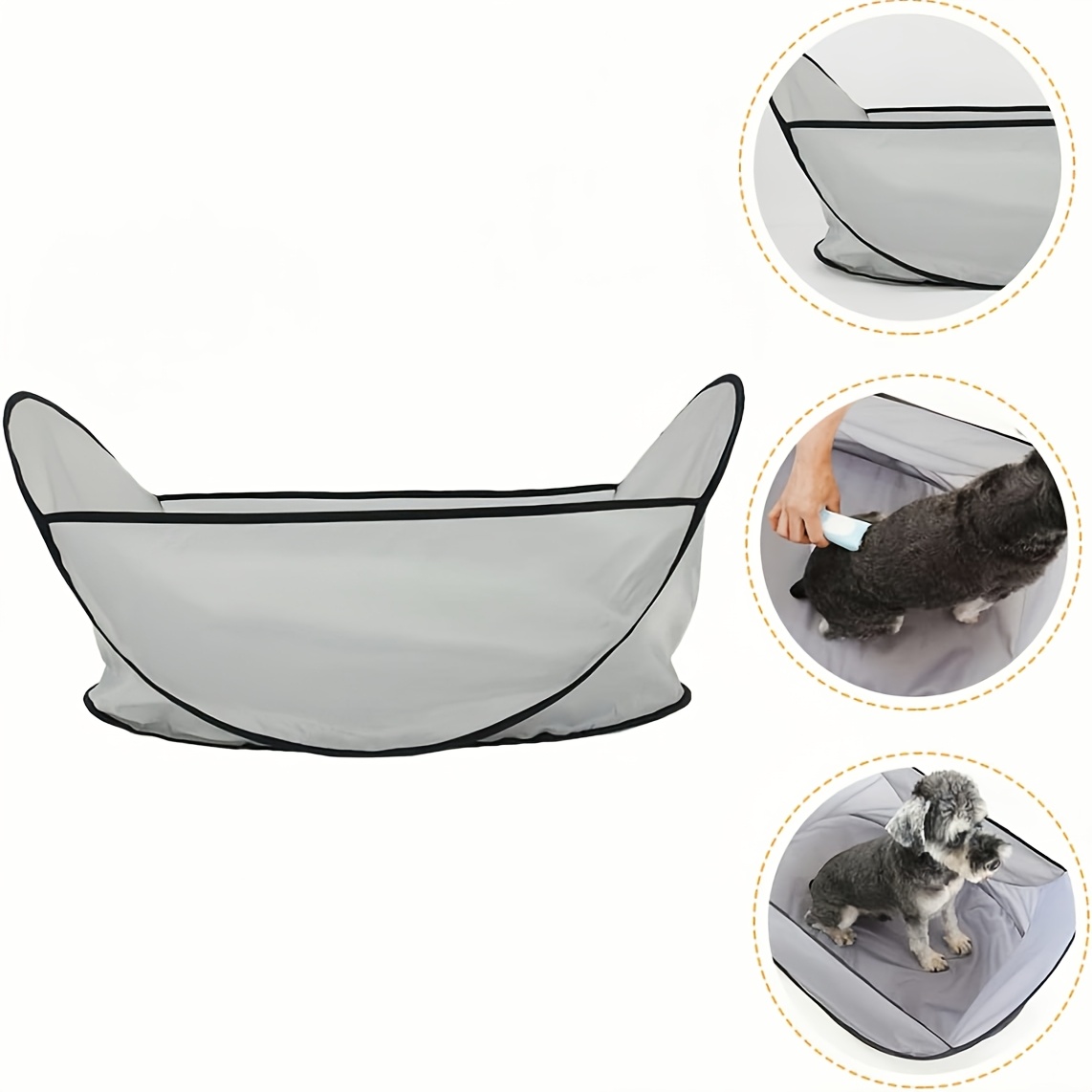 TEMU 【猫・犬用】ペット用シェービングビブ、毛切り用、飛び散り防止、折りたたみ式シェービングトリマー