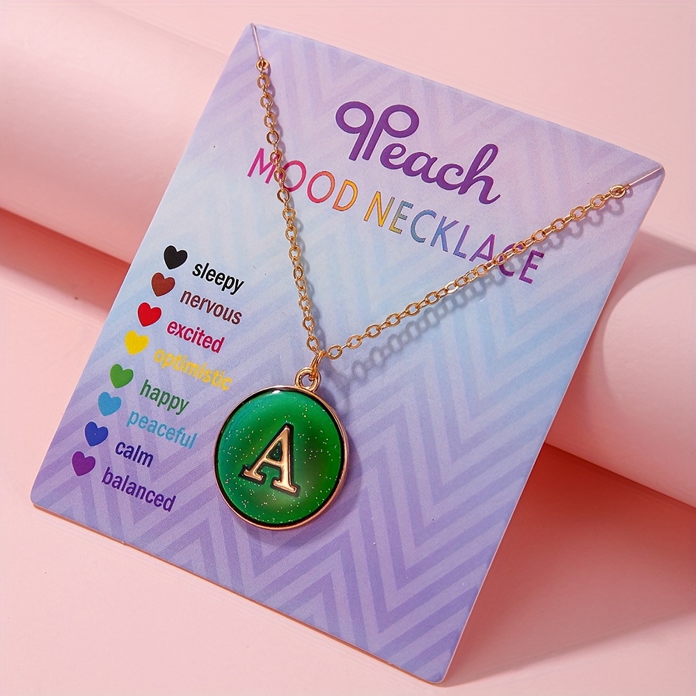 TEMU 1pc Temperature-sensitive Color-changing Letter Pendant Fashion Creative Trendy Oil- Necklace - Perfect Festival Gift For And Girlfriends (color