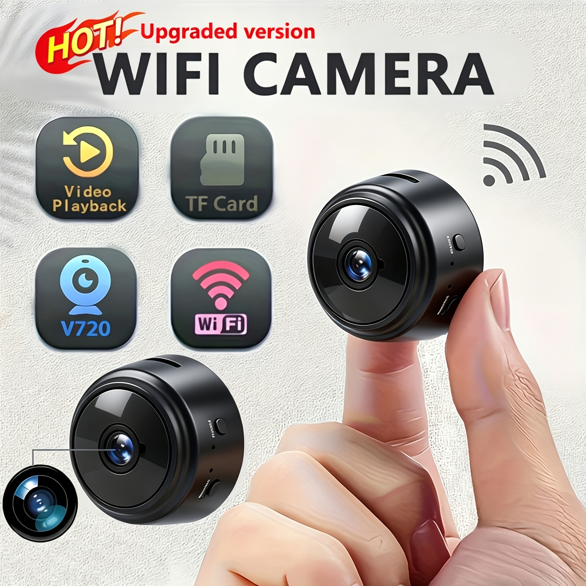 item picture   indoor wireless wifi monitoring camera   security camera   mobile remote application security camera     your safety black fashionable design christmas holiday gifts   viewed remotely