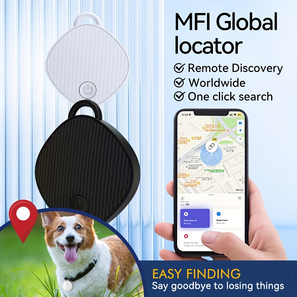 Dispositivo miniatura de rastreo GPS para perros, localizador de  aplicaciones sin tarifa mensual, dispositivo inteligente antipérdida con  Bluetooth