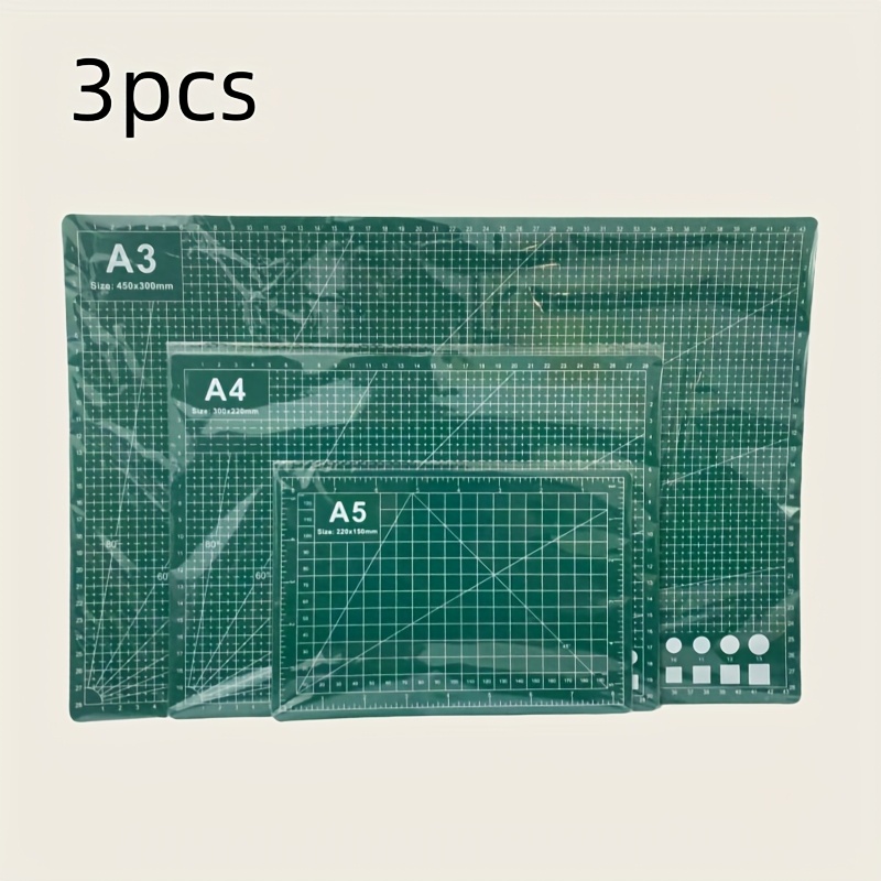 TEMU 3pcs A3/a4/a5 Cutting Mats - Double Sided Grid Design For Crafts, Sewing, And Fabrics - Durable, Easy To Board, Craft Essentials, Supply, Grid