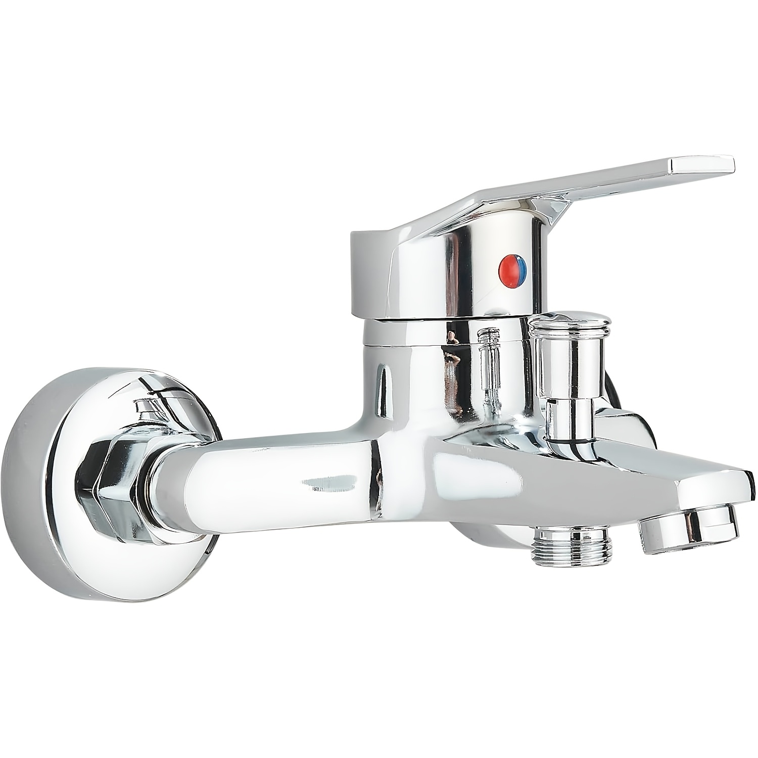 Cylindrical Three-way Shower Faucet For Controlling Hot And Cold Water In The Bathroom.wall-mounted Polished Chrome Shower Head With Diverter Mixer Tap Bath Kit, Bathtub Faucet