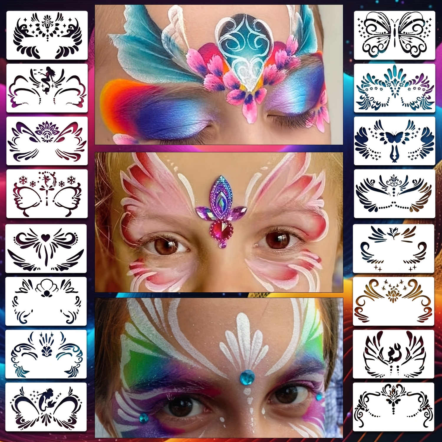 face paint stencils - Iceland, image size:1500x1500