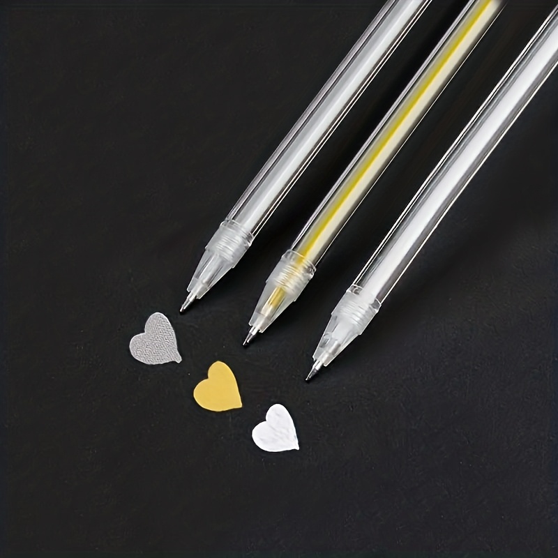 TEMU 3pcs Set Of Fine-point Drawing Pens, White, Silvery, And Golden, Art Supplies For Painting, Design, And Illustration, Suitable For Painting,