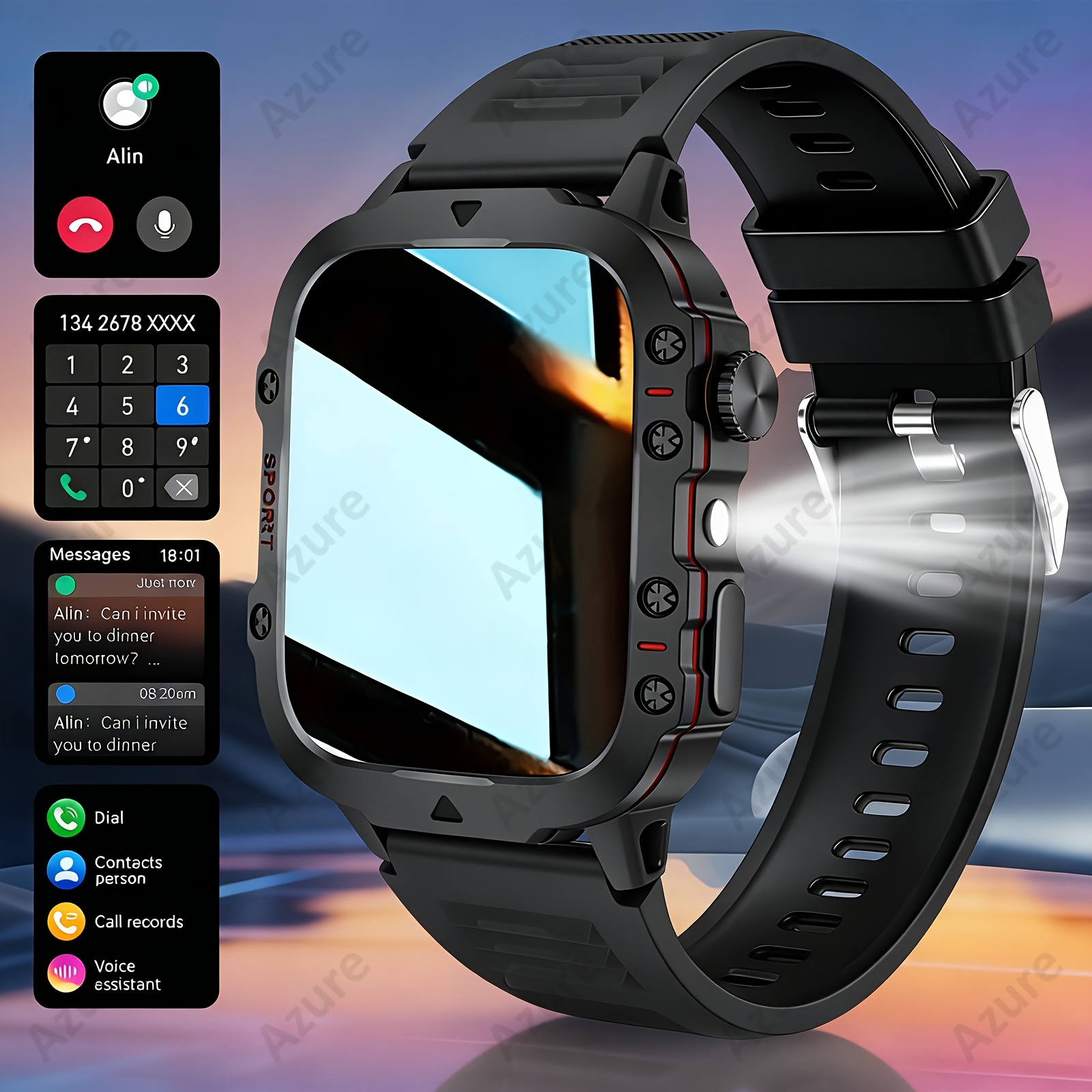 new smartwatch for men and women wireless calling texting multiple sports   remote camera control semi step counter compatible with iphone and   usb charging smart       display suitable as a holiday