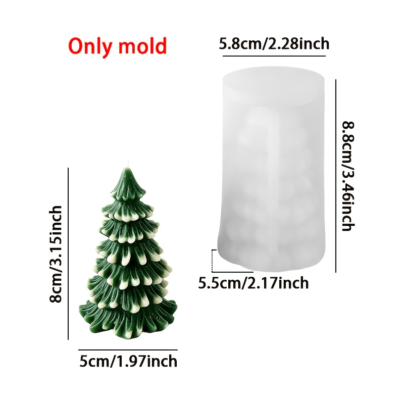 TEMU Resin Silicone Mold - Christmas Tree Silicone Mold, Christmas Theme Candle Casting Mold, Holiday Desktop Gypsum Resin Decoration Ornaments