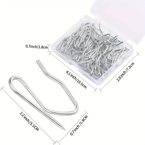 30 60pcs modern heavy duty metal curtain hooks 3 05cm for pleated tape curtains curtain hooks pins for windows doors and showers durable steel with assorted designs curtain hanging accessories