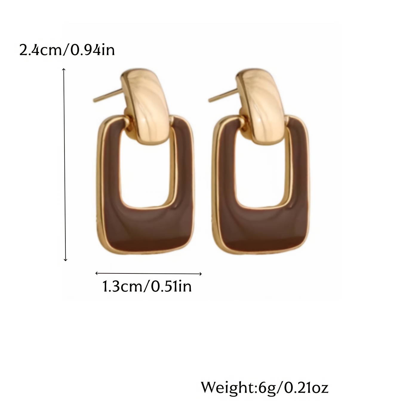 1 Par de Aretes de Gota Marrón Café Geométricos para Mujer, Diseño de Nicho, Aretes de Estilo Francés Vintage Elegantes y de Alta Gama para Otoño-Invierno
