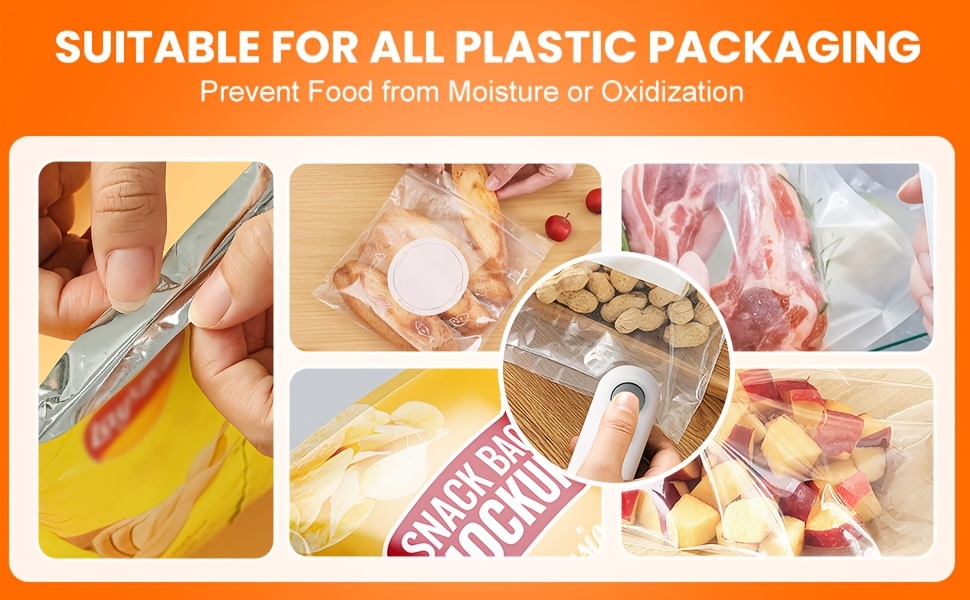 mini bag sealer usb rechargeable mini snack bag sealing machine 2 in 1 heat sealer with cutter portable bag resealer machine for fresh details 4