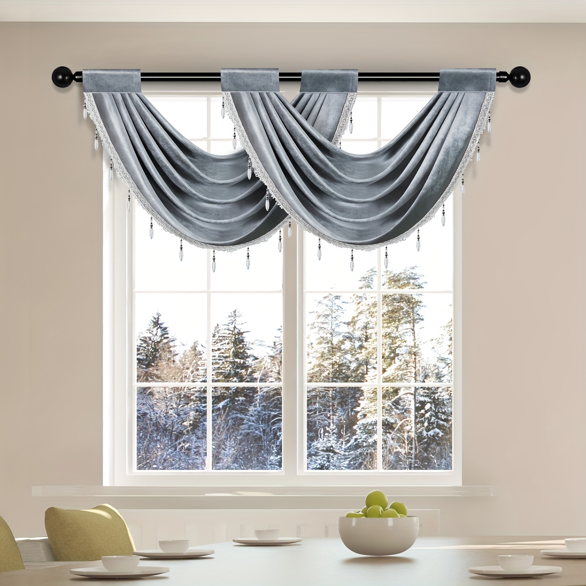 

Italian Valance - Rod For , , -