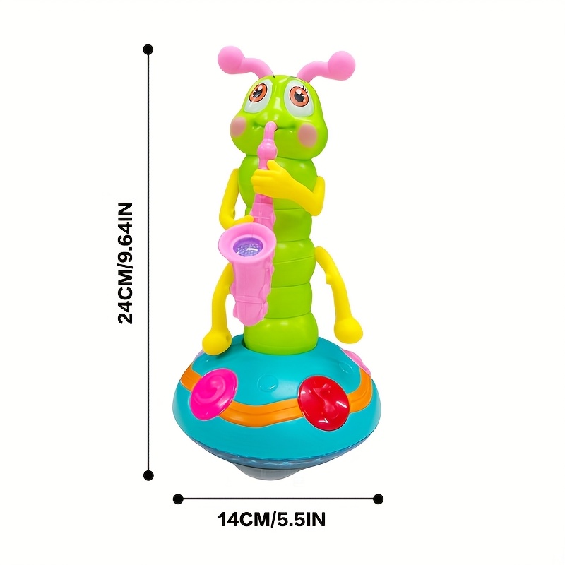interactive twisting worm saxophone toy with dancing music colorful lights educational safe abs material 6 colors white no batteries needed christmas halloween gift for kids kid toy design durable construction preschool children early childhood education sturdy construction young children best for christmas Product details 2