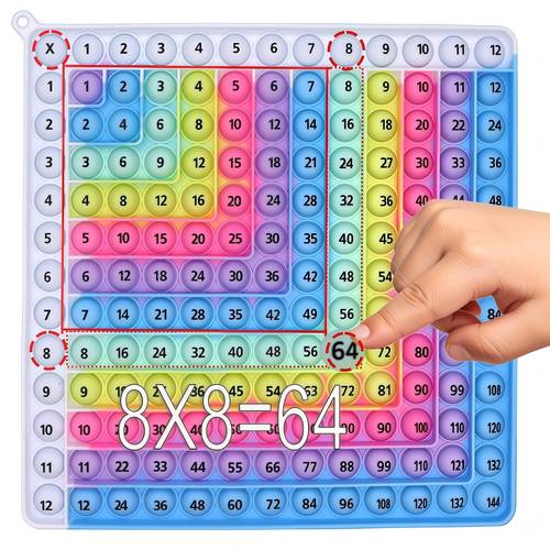 12x12 multiplication addition math board times tables chart game for stress fidget toy back to school supplies classroom home learning with cpc compatible with school