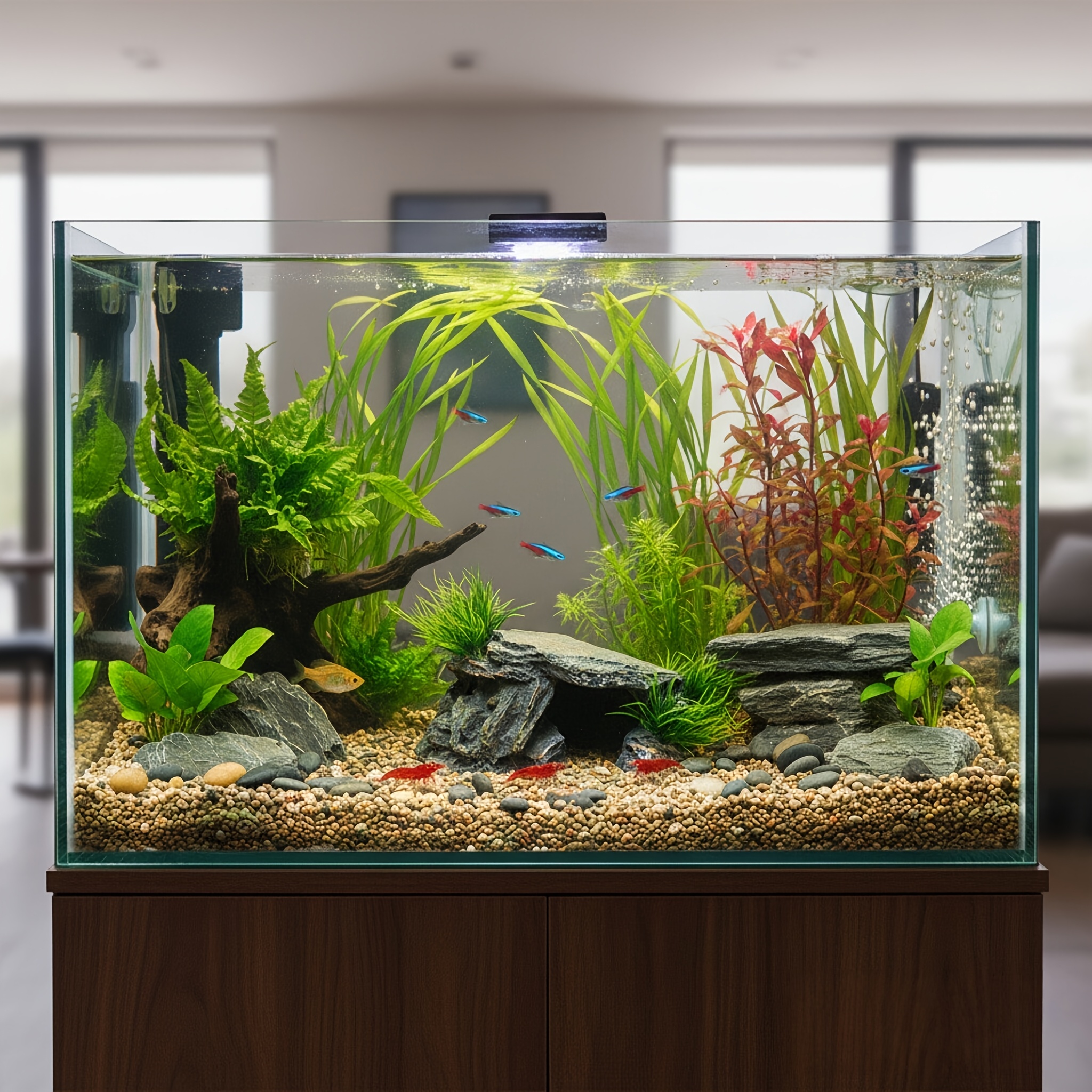TEMU 多機能アテーマの装飾品 - 人工水草と岩の隠れ家付き、エコ爬虫類隠れ家、カメ用日光浴フォーム洞窟、水槽とカメタンク用デコレーションオーナメント