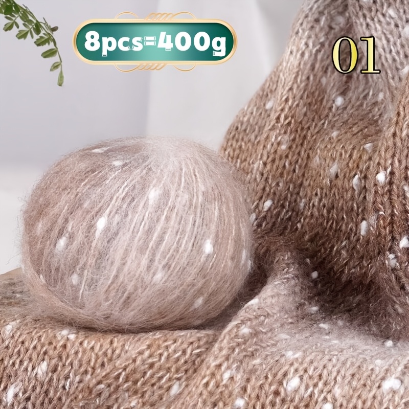 TEMU 400g/8pcs Gradient Ombre Yarn With Colorful Dots, Wool Yarn, Handmade Diy Knitting Material, Suitable For Making Scarves, Hats, Sweaters,