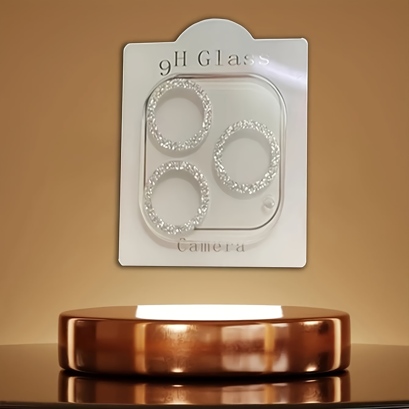 1pc 9H Glass Camera Lens Protector For IPhone 11-15 Pro Max/Mini/Plus, Sparkling Diamond Design, Tempered Glass Screen Protection, Scratch Resistant And Easy Installation