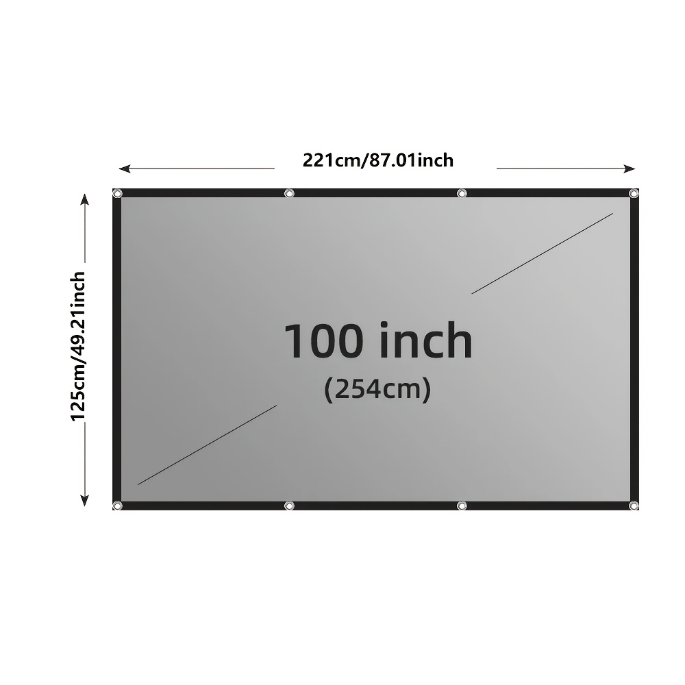 Upgraded 120-Inch Projector Screen with Black Border