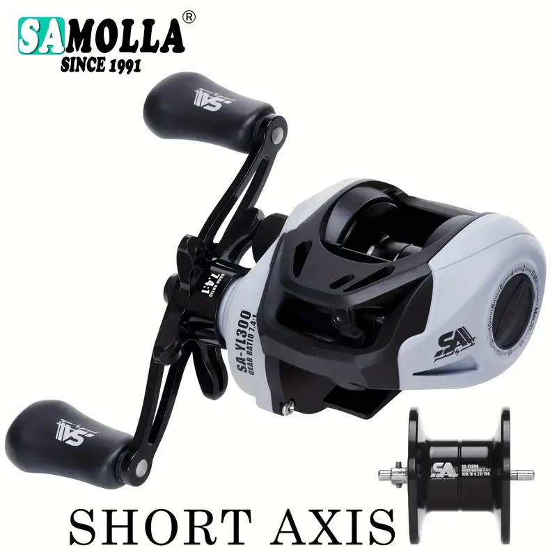 * Long-Distance Casting Fishing Reel - 7.4:1 * Ratio, 22lb Drag *-Resistant Brass & Stainless Steel Bearings, Smooth Performance for Saltwater Angling * Short Axle, 6+1 * Long-Distance Casting Fishing Reel - 7.4:1 * Ratio, 22lb Drag *-Resistant Brass & Stainless Steel Bearings, Smooth Performance for Saltwater Angling * Short Axle, 6+1