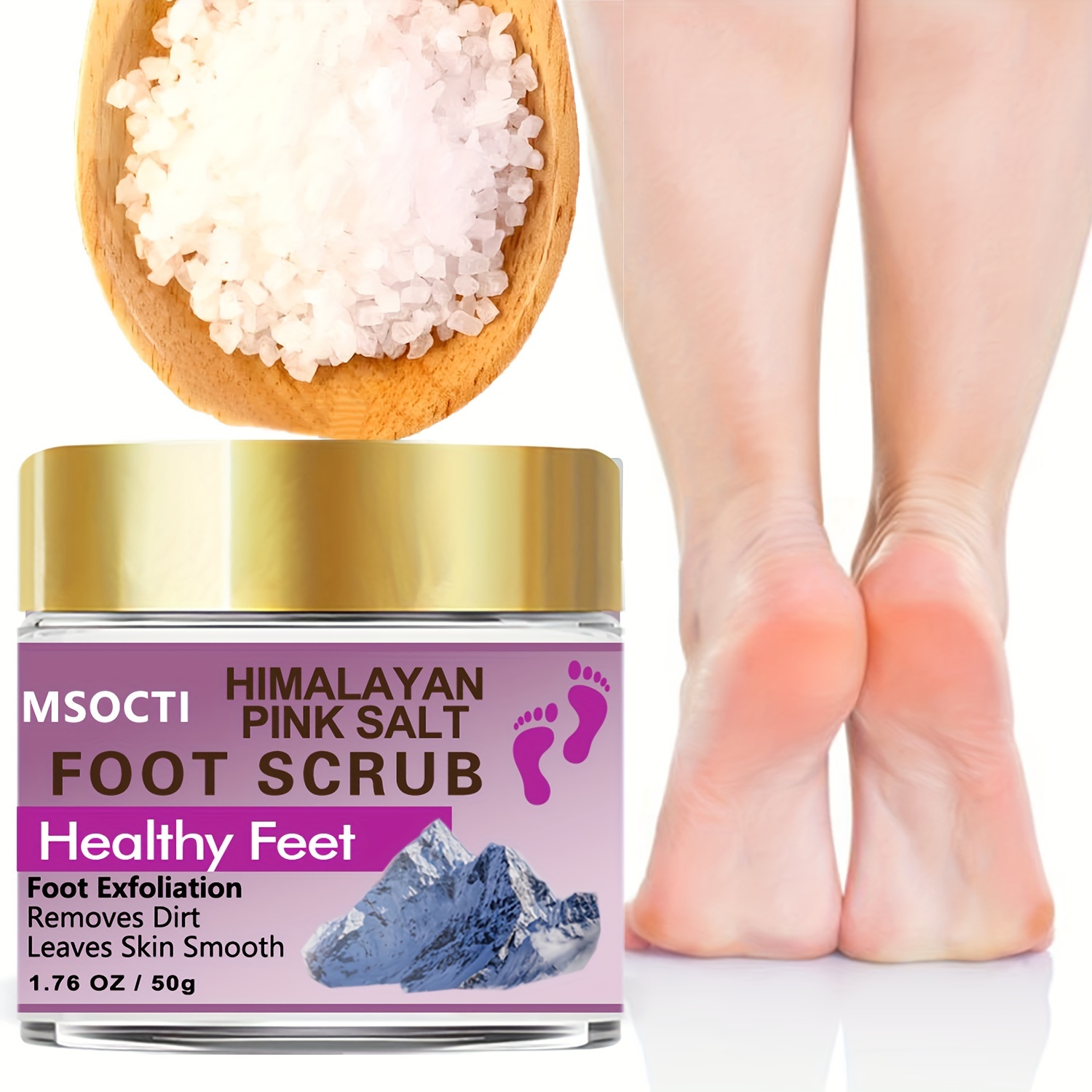 

Msocti Hydrating Foot Scrub - -free, Moisturizing Exfoliator For Soft Feet & Nails Foot Soaking Products Foot Spa Soak