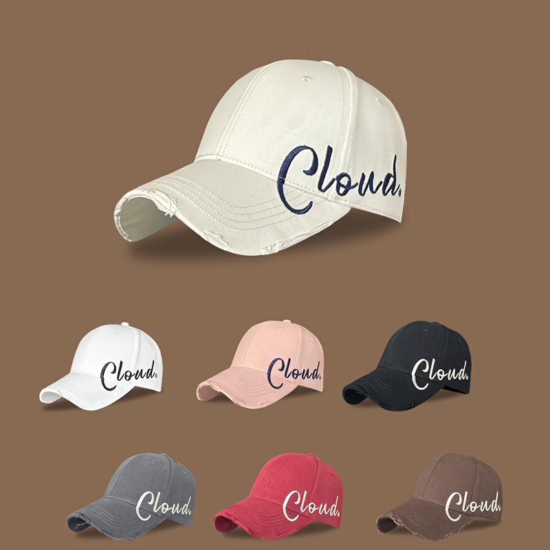 Cloud Embroidered Baseball Vintage Stylish Dad Hat Outdoor Adjustable  Sunshade Sports Hats For Women - Jewelry & Accessories - Temu